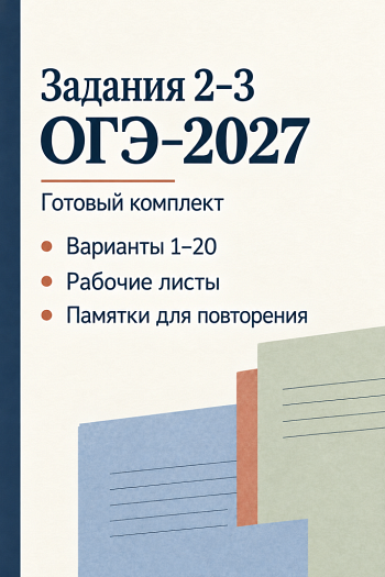 Рабочие листы к заданиям 2-3 ОГЭ из ОБЗ. 20 вариантов